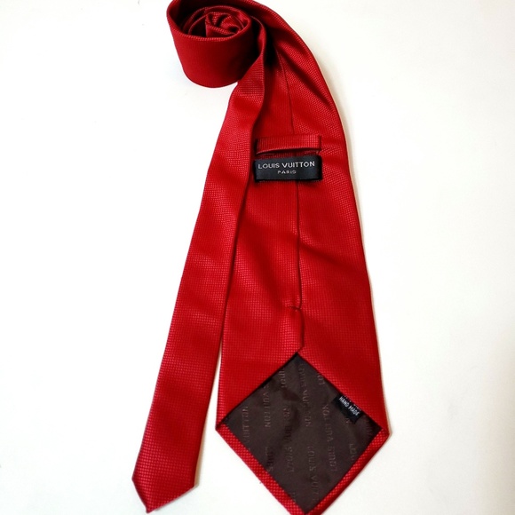 Louis Vuitton Red Geometric Men's Tie - Picture 3 of 5